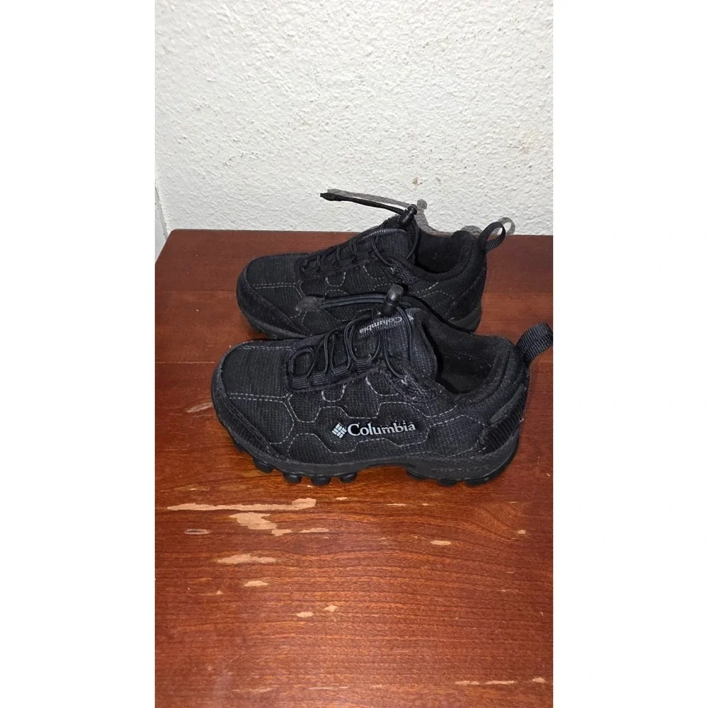 Columbia Kids‎ Black Trail Hiking Shoes Drawstring Closure Size 8